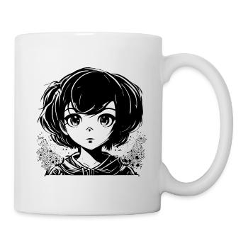 Manga Comic Mädchen mit großen Augen - Tasse - Weiß - Rechts