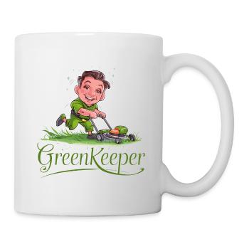 Greenkeeper Rasenmäher Gärtner Garten Geschenkidee - Tasse - Weiß - Rechts
