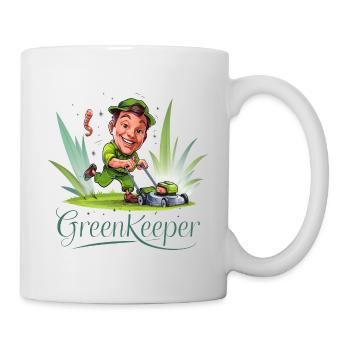 Greenkeeper Rasenmäher Gärtner Garten Geschenkidee - Tasse - Weiß - Rechts