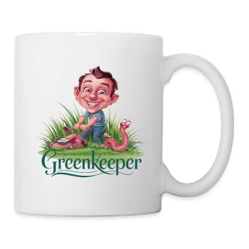 Greenkeeper Rasenmäher Gärtner Garten Geschenkidee - Tasse - Weiß - Rechts