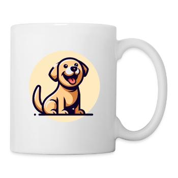 Lebensfroher Labrador Welpe - Tasse - Weiß - Rechts