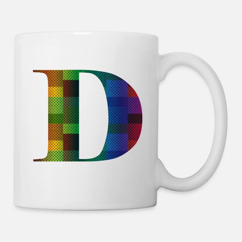 Buchstabe D Vintage - Tasse - Weiß