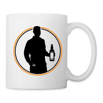 Icône de silhouette de buveur - Mug blanc - blanc - Droite