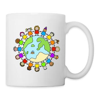 one world - Weltkindertag - Tasse - Weiß - Rechts
