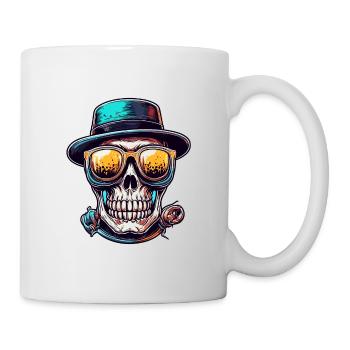 Skull / Totenkopf / Skelett / Gothic / Tattoo - Tasse - Weiß - Rechts