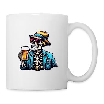 Skull / Totenkopf / Skelett / Gothic / Tattoo - Tasse - Weiß - Rechts
