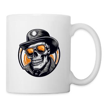 Skull / Totenkopf / Skelett / Gothic / Tattoo - Tasse - Weiß - Rechts