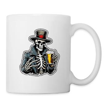 Crâne / Crâne / Squelette / Gothique / Tatouage - Mug blanc - blanc - Droite