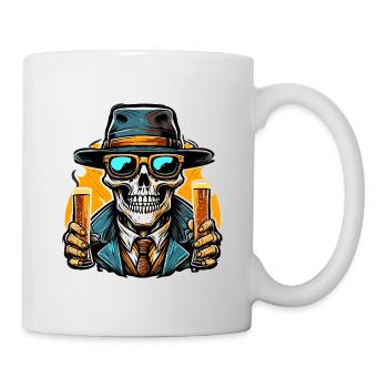 Skull / Totenkopf / Skelett / Gothic / Tattoo - Tasse - Weiß - Rechts
