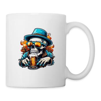 Skull / Totenkopf / Skelett / Gothic / Tattoo - Tasse - Weiß - Rechts