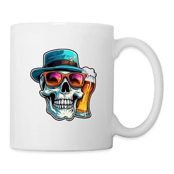 Skull / Totenkopf / Skelett / Gothic / Tattoo - Tasse - Weiß - Rechts
