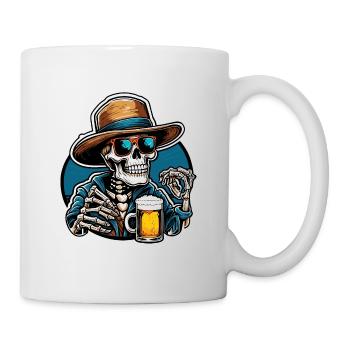 Skull / Totenkopf / Skelett / Gothic / Tattoo - Tasse - Weiß - Rechts