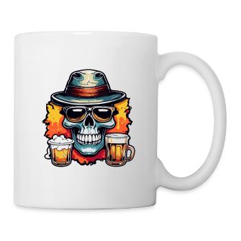 Skull / Totenkopf / Skelett / Gothic / Tattoo - Tasse - Weiß - Rechts