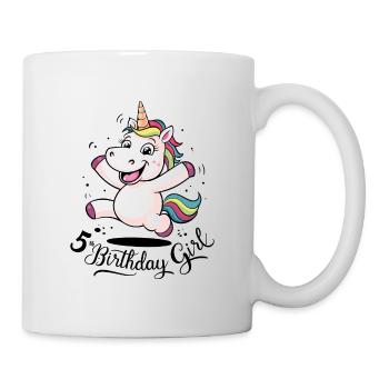 Licorne 5e anniversaire fille cadeau créatures mythiques - Mug blanc - blanc - Droite