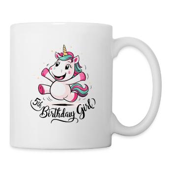 Licorne 5e anniversaire fille cadeau créatures mythiques - Mug blanc - blanc - Droite