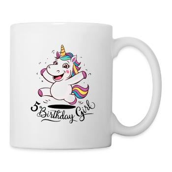 Licorne 5e anniversaire fille cadeau créatures mythiques - Mug blanc - blanc - Droite