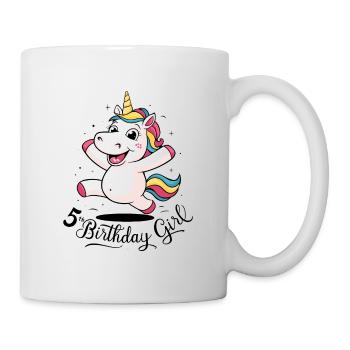 Licorne 5e anniversaire fille cadeau créatures mythiques - Mug blanc - blanc - Droite