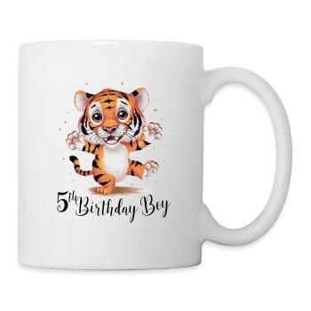 Mignon tigre 5e anniversaire cadeau animaux mignons - Mug blanc - blanc - Droite