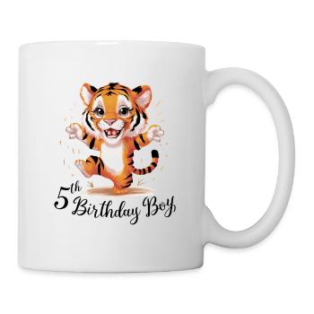 Mignon tigre 5e anniversaire cadeau animaux sauvages - Mug blanc - blanc - Droite