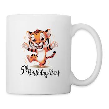 Mignon tigre 5e anniversaire cadeau animaux mignons - Mug blanc - blanc - Droite