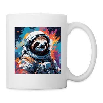 Astronaut / Weltall / Tier / Faultier / Raumschiff - Tasse - Weiß - Rechts