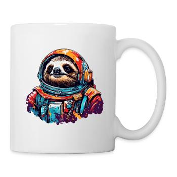 Astronaut / Weltall / Tier / Faultier / Raumschiff - Tasse - Weiß - Rechts