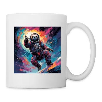 Astronaut / Weltall / Tier / Faultier / Raumschiff - Tasse - Weiß - Rechts
