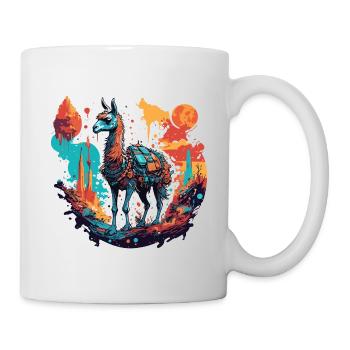 Astronaut / Space / Animal / Llama / Spaceship - Mug - white - Right