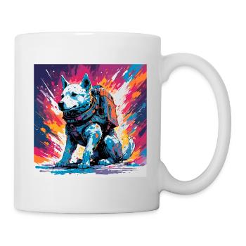 Astronaute / Espace / Vaisseau spatial / Chien - Mug blanc - blanc - Droite