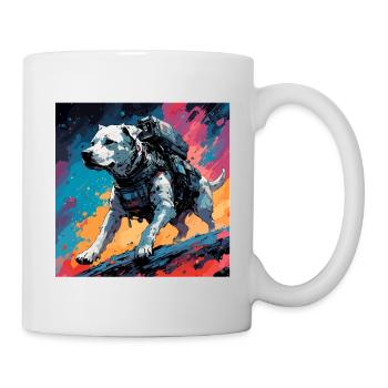 Astronaute / Espace / Vaisseau spatial / Chien - Mug blanc - blanc - Droite