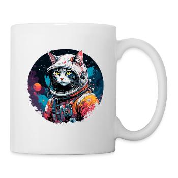 Astronaute / Espace / Animal / Chat / Vaisseau spatial - Mug blanc - blanc - Droite