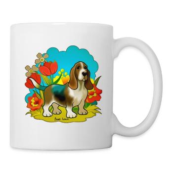 Un gentil chien basset - Mug blanc - blanc - Droite