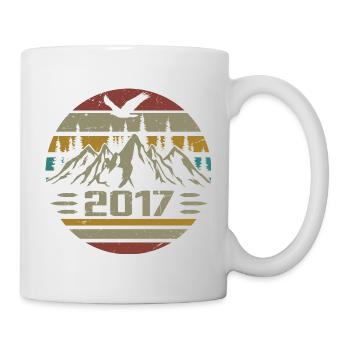 Geboren im Jahr 2017 Original Retro 2017 Geburtstagsgeschenk - Tasse - Weiß - Rechts