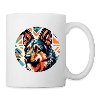 Chien / Animal / Animal de compagnie / Poilu / Berger allemand - Mug blanc - blanc - Droite