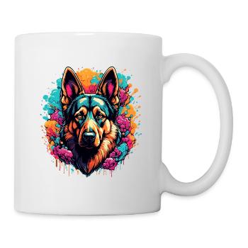 Chien / Animal / Animal de compagnie / Poilu / Berger allemand - Mug blanc - blanc - Droite