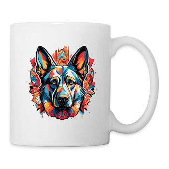 Chien / Animal / Animal de compagnie / Poilu / Berger allemand - Mug blanc - blanc - Droite