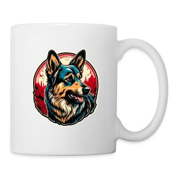 Chien / Animal / Animal de compagnie / Poilu / Berger allemand - Mug blanc - blanc - Droite