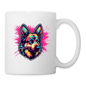 Chien / Animal / Animal de compagnie / Poilu / Berger allemand - Mug blanc - blanc - Droite