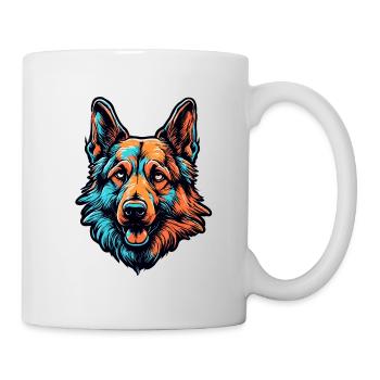 Chien / Animal / Animal de compagnie / Poilu / Berger allemand - Mug blanc - blanc - Droite