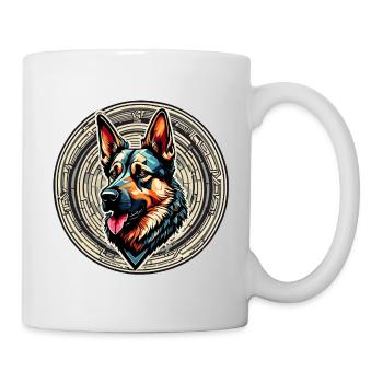 Chien / Animal / Animal de compagnie / Poilu / Berger allemand - Mug blanc - blanc - Droite