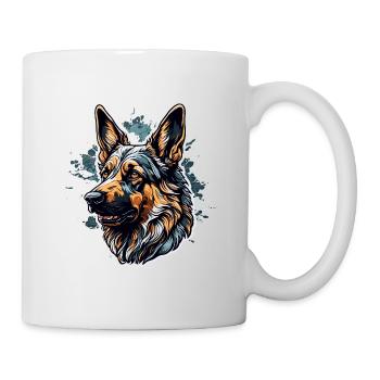 Chien / Animal / Animal de compagnie / Poilu / Berger allemand - Mug blanc - blanc - Droite