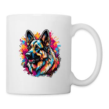 Chien / Animal / Animal de compagnie / Poilu / Berger allemand - Mug blanc - blanc - Droite