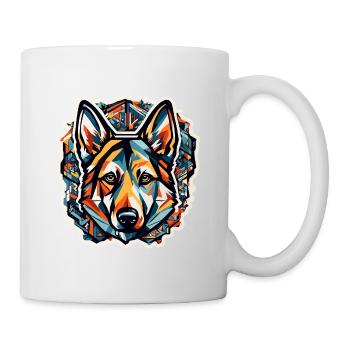 Chien / Animal / Animal de compagnie / Poilu / Berger allemand - Mug blanc - blanc - Droite