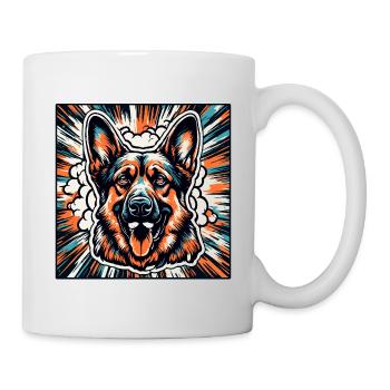 Chien / Animal / Animal de compagnie / Poilu / Berger allemand - Mug blanc - blanc - Droite