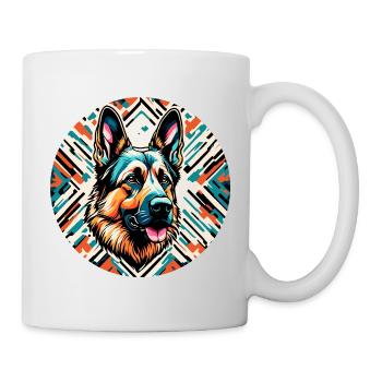 Chien / Animal / Animal de compagnie / Poilu / Berger allemand - Mug blanc - blanc - Droite