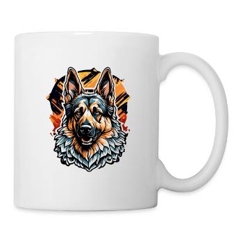 Chien / Animal / Animal de compagnie / Poilu / Berger allemand - Mug blanc - blanc - Droite