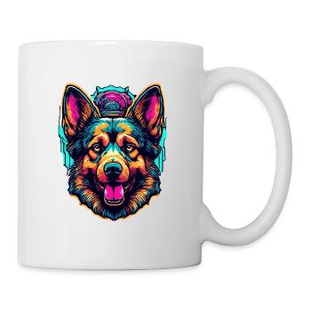 Chien / Animal / Animal de compagnie / Poilu / Berger allemand - Mug blanc - blanc - Droite