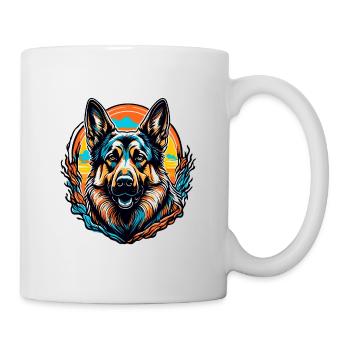 Chien / Animal / Animal de compagnie / Poilu / Berger allemand - Mug blanc - blanc - Droite