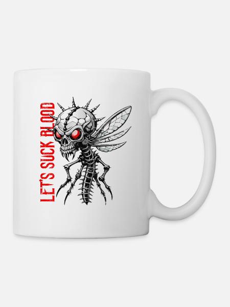 Moskito Skull // Totenkopf Mücke // Blut FS0203 - Tasse - Weiß
