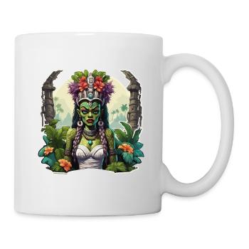 Tiki / Hawaï / Tropical / Île / Culture / Logo - Mug blanc - blanc - Droite